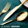 Gold Silverware Set, OGORI 30-Piece Gold Forged Stainless Steel Flatware
