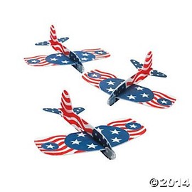 Patriotic Gliders (12 Gliders per Order) Foam/Fourth of July, Independence Day, July 4th