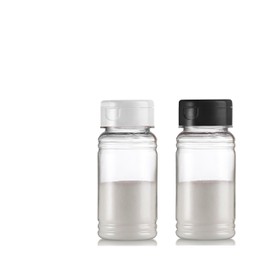 Set of 2 - Plastic Salt and Pepper Shakers with Lid, Moisture Proof Spice Dispenser, Seasoning Container Pourer with Shaker Lids, 3.5 oz., Black & White