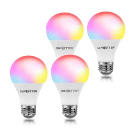 9W Smart A60 Bulb 2/4/6/8/10 Pack Set E26 RGB Cold Warm White Dimmable App Control Lamp Housing LED Light BulbsColor: RGB, Lamp Power(W): 4pack