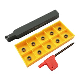 ASZLBYM 11 Pieces RCMT060204 MO Indexable Insert Milling Bits Blade Cutter with 1/2 Inch / 12 mm SRDCN1212H06 Indexable Insert Milling Tool Holder Metal Lathe Cutting Tools