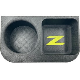SpyderBands Cup Holder Compatible with Nissan 350Z 2003-2009 (Black with Neon Green Z)