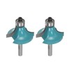 sourcing map 2pcs Roundover Router Bit 1/4 Shank 1/2" Radius