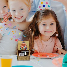 Wooden Music Box,Happy Birthday to You Song Music Box | Wooden Music Box Engraved Vintage Box Hand Music Box for Children Birthday