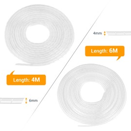 Cable conduit, cable protection, cable duct, 6 m x 4 mm and 4 m x 6 mm, spiral band, cable protection, universal spiral hose for cable management, black