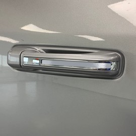 Door Handle Chrome Delete Stripe Accent Vinyl Decal Overlay Wrap Compatible with Ram 1500 2019 2020 - Gloss Silver