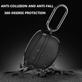 SKPY Carbon Fiber Anti-Fall Protective Case Compatible with Sony WF-1000XM5, Soft TPU with Carabiner Cleaning Tools Cover for Boys Girls Womens Mens Teens