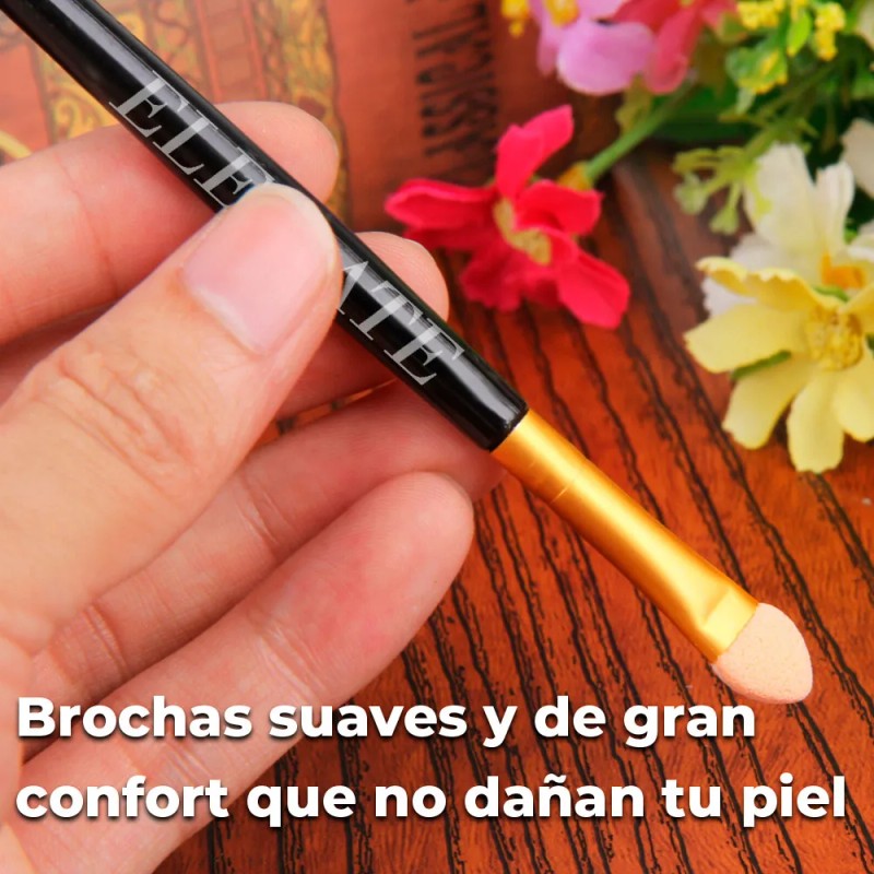 Kit Brochas Maquillaje Profesional 20 Unidades Cerdas Sinteticas Color Negro