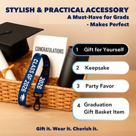 EASTEX Class of 2026 Lanyard Keychain - Senior 2026 Blue ID Lanyard for Keys Badge Party Favors Decorations - Graduation Gifts - Graduation Must Haves for College High School 8th 5th Grade Senior Mom