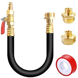 RV Winterizing Kit Sprinkler Blowout Adapter with Shut Off Valve-12 inch RV Winterizing Hose Tool Kit-Air Compressor Kit Male & Female Quick Connect Blow Out Fitting Plug (12''-1pcs)