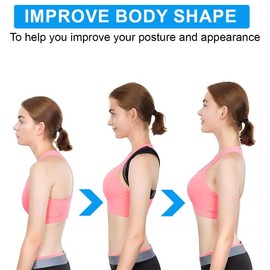 NJCXOLA Back Strap Posture Correction for Women, Back Straightener, Back Support Belt for Shoulder Strap, Posture Correction, Straight Back Straightener for Effectively Prevents Humpback