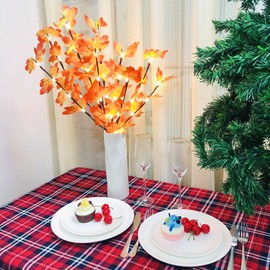 Sezrgiu Led Maple Leaf Branch Light Battery Operated Lighted Branch Artificial Leaf 30 Inch 20 LED Little Twig Light for Home Christmas Decoration (Fall Maple Leaf)