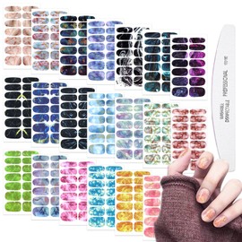 WOKOTO WOKOTO 20 Sheets Gradient Nail Polish Stickers Marble Nail Stickers Full Nail Wraps for Women Nails Gel Nail Strips Peel and Stick Nail Polish Stickers for Nails Gel Nail Stickers Nail Gel Stickers