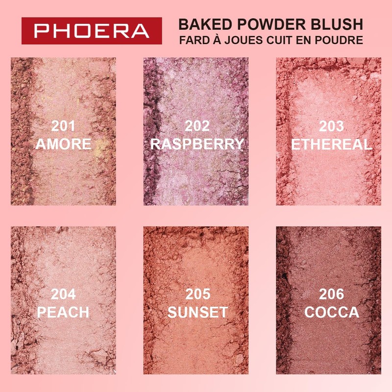 Phoera Baked Powder Blush – Richly Pigmented & Buildable, Multi-Tonal