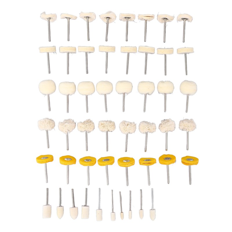 50Pcs Wool Felt Mandrel Mounted Grinding Polishing Wheel Buffing Wheel