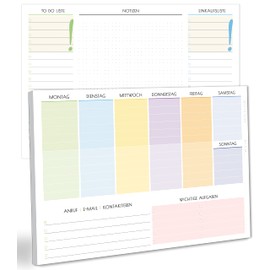 Weekly planner pad DIN A4 standard