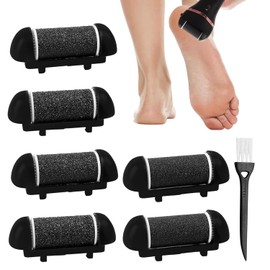 Replacement Roller Refill Heads,7PCS Electric Foot File Refill Rollers,Extra Coarse Regular Coarse Fine Coarse 3 Types, with Cleaning Brush,Compatible with Ratukall/Essy/Scholl/Pedi Foot File
