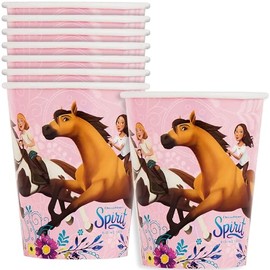 Unique Disposable Paper Cups - 9 Oz, Spirit Riding Free, 8 Pcs