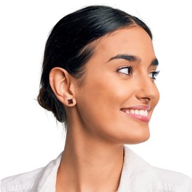 Sterling Silver and Honey Square Baltic Amber Earrings, Post Back Closure