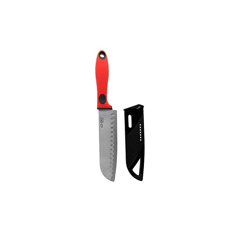 EKCO 68721 Cuchillo Santoku con Funda Protectora Evolution, Plata, 17