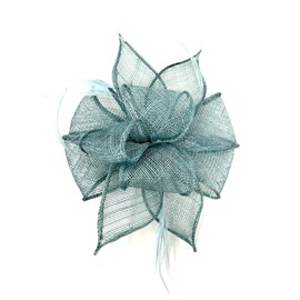 Sage Green Feather Fascinator Hair Clip Ladies Wedding or Races Hair Accessory