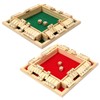 Kitchnexus Deluxe 4-Player Shut The Box Wooden Table Game Classic