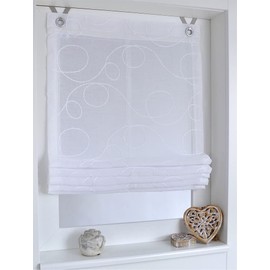 Raffrollo/Ösenrollo Jasmin Stick weiss 80 * 130 cm