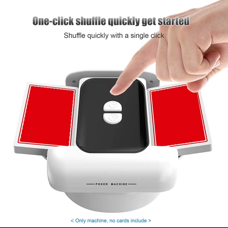 Rechargeable 2-Deck Automatic Card Shuffler with Type-C Charging, 1200mAh Battery