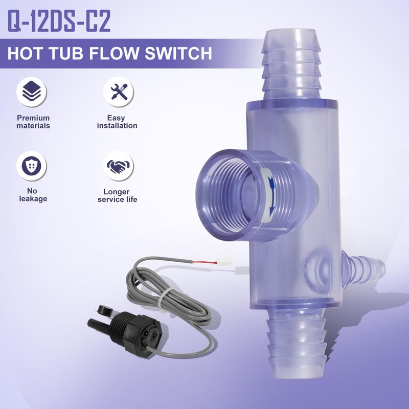 Spa Flow Switch 2560-040 Q12DS-C2 Compatible with Hot Tub and