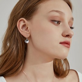 Animal Earrings Women Girls Children 925 Sterling Silver Panda / Sloth / Koala / Bat / Pumpkin / Black Cat / Dog Cups Hanging Earrings Cute Animal Earrings Jewellery Gift, Sterling Silver, No Gemstone