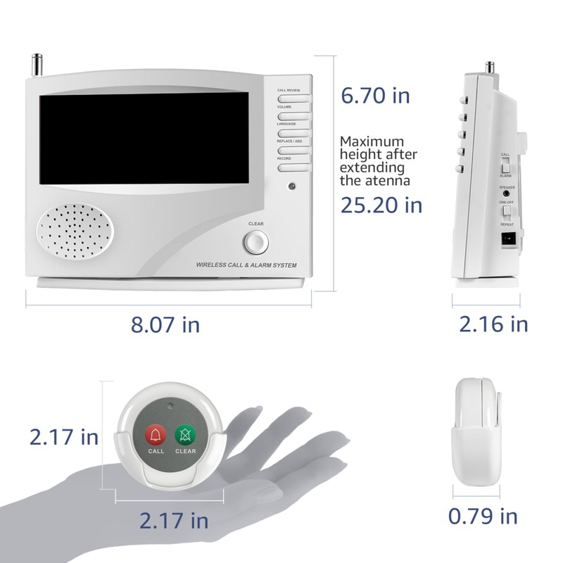 SYNLETT Nurse Call System Caregiver Pager Call System with 10