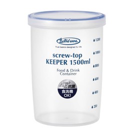 Iwasaki Industries Rust Troware, Screw Top Keeper, Deep Type, 50.4 fl oz (1,500 ml), Pack, Case, Storage Container, Sealed Container, Canister, Protein, Barley Tea, Broth, Coffee Beans, Chestnut Flour, Sugar, Detergent, Flour, Plastic, Dishwasher, Antibacterial, Heat Resistant, Scale B-2276 KN