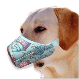 Dog Muzzle,Soft Nylon Dog Muzzle to Prevent Biting Barking and Chewing,Breathable Drinkable Adjustable Loop Pet Muzzle for Small Medium Large Dogs,Dog Muzzle for Safety Protection (4# M, Light Blue)