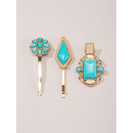 Concho Metal Ponytail Holder Metal Hair Ties Rope Concho Squash Blossom Hair Ring Tie BW34 (Hair Clip-B2)