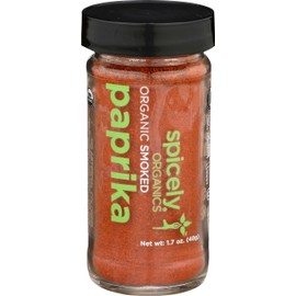 Spicely Organic Paprika Smoked Powder 1.70 Ounce Jar Certified Gluten-Free