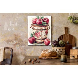 Twisted R Design 11x14 Apple Pail Kitchen Canvas Print Wall Art