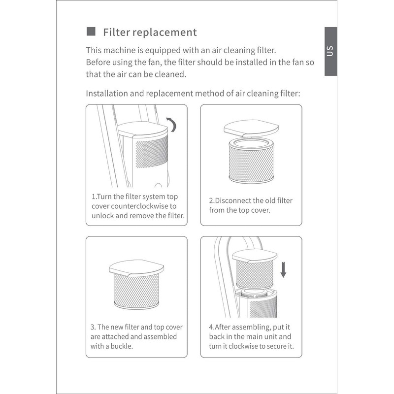 U ULTTY True HEPA Replacement Filters for R021/ R020, Bladeless