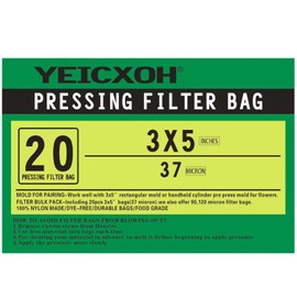 Rosin Press Bags, Rosin Filter Bags 3x5 inch | 20 Pack | 37 Micron Press Bags, Heat Press Compatible (20, 3x5'' 37U)
