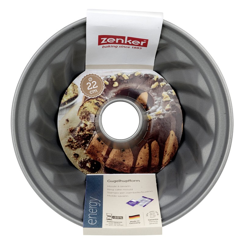 Zenker 6926 Gugelhupfform Ø 22 cm ENERGY, Kuchenform aus Stahlblech