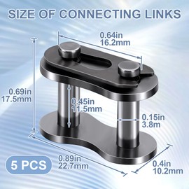 Hzopcw 5pcs #40 Roller Chain Master Link, Manganese Steel Connector Links, Heavy Duty Chain Connectors for Motorcycle Bike Household Industrial Machinery- Black