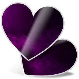 2 x Heart Stickers 15 cm - Purple Smoke Fun Decals for Laptops,Tablets,Luggage,Scrap Booking,Fridges, #3749