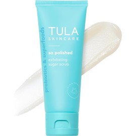 TULA Cuidado de la piel tan pulido exfoliante azucarero exfoliante facial, exfolia suavemente con azúcar, papaya y extractos probióticos para una complejidad más suave y radiante 3.5 oz