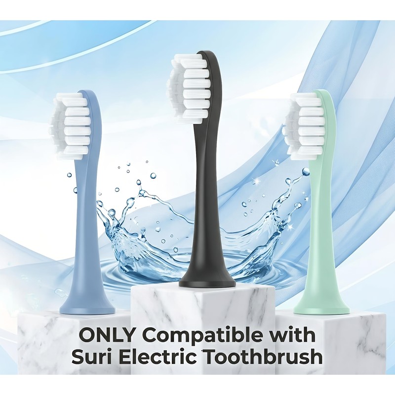 10 Pack Replacement Toothbrush Heads Compatible with Suri Sonic Electric