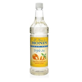 Monin Sugar Free Triple Sec Syrup 33.8 Fl Oz Alcohol Free Orange Liqueur Subs...