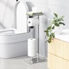 Toilet Paper Holder Stand with Top Storage Shelf, Free Standing