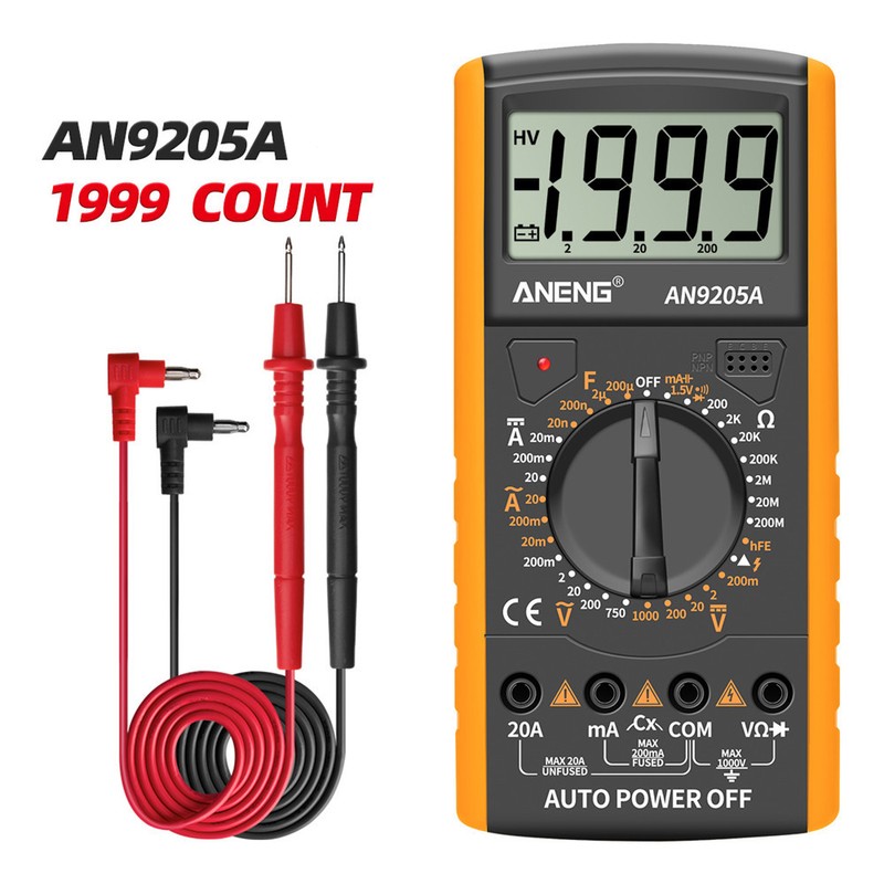 ANENG AN9205A Digital Multimeter 3 1/2 LCD Display 1999 Count