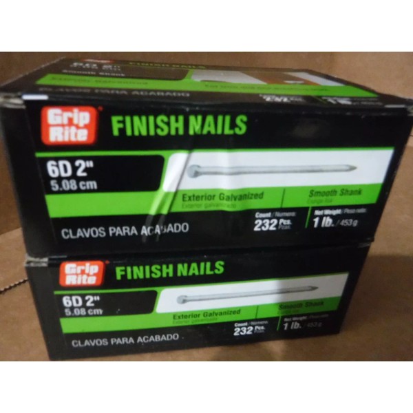 Grip-Rite (LOT OF 2) GRIP RITE FINISH NAILS- 6D 2"