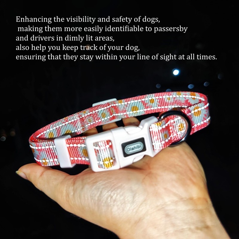 Olahibi Reflective Dog Collar Leash Set, 5ft or 150CM Matching