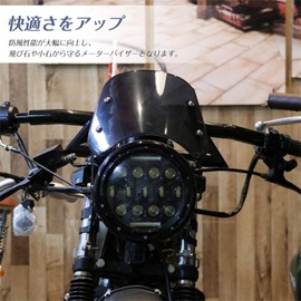 Sporacingrts Motorcycle Windshield Windscreen Cowl Universal Type Part Windscreen Meter Visor with Mounting Hardware (Black)