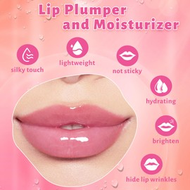 UCANBE 6 Color Glitter Lip Glow Set - 4 Dazzling Reflective Colored Lip Gloss Oil, 2 Tinted Lip Plumping Oil, All-Day Juicy and Non-Sticky Hydrating Lip Top Gloss for Girls/Women